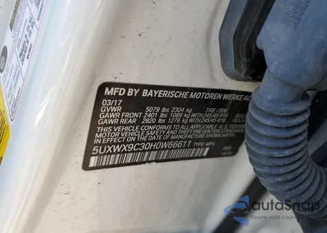 2017 BMW X3 xDrive28I from USA, damaged, VIN 5UXWX9C30H0W66611